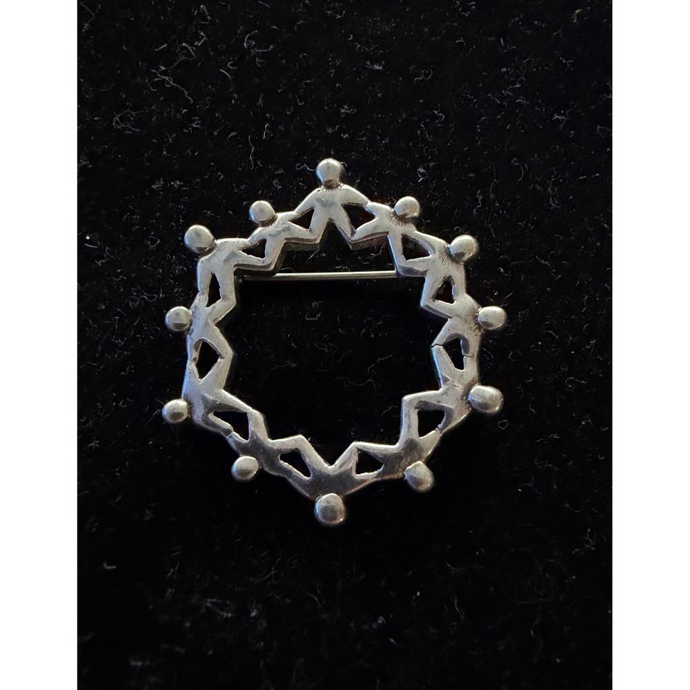 JH Breakell Hand in Hand Sterling Silver pin